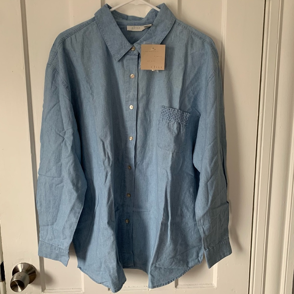 COPY - J. Jill chambray button up top XL